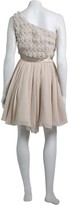 Thumbnail for your product : Little Mistress Cream One Shoulder Applique Rose Dress