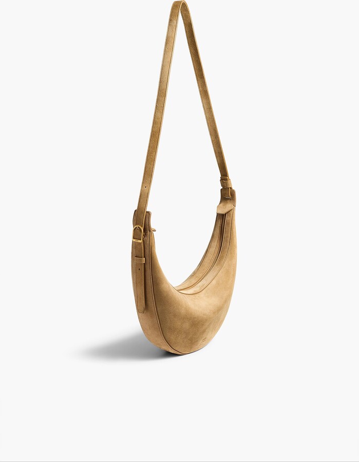 KHAITE Small Augustina Crossbody Bag in Mud Suede