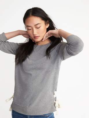 Old Navy Side-Lace-Up French-Terry Sweatshirt for Women