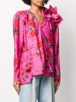 Thumbnail for your product : Magda Butrym Floral Applique Satin Blouse