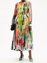 Thumbnail for your product : Christopher Kane Mindscape Abstract-print Duchess-satin Dress - Multi