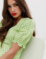 Thumbnail for your product : Musier Rosanna short sleeve gingham midi dress