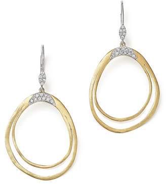Meira T 14K White and Yellow Gold Open Pear Dangle Earrings with Diamonds