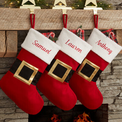 Personalization Mall Santa Belt Personalized Christmas Stockings