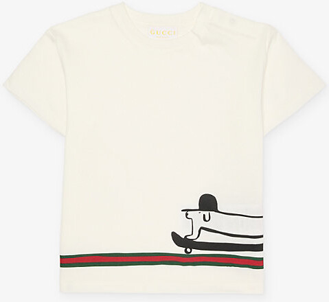 Gucci New White/Mc Branded-Print Cotton-Jersey T-Shirt 12-24 Months 12-18 Months