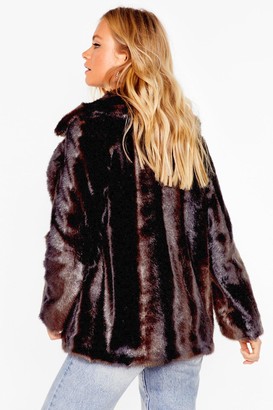 Nasty Gal Womens Cosy Cropped Faux Fur Coat - Brown - 14
