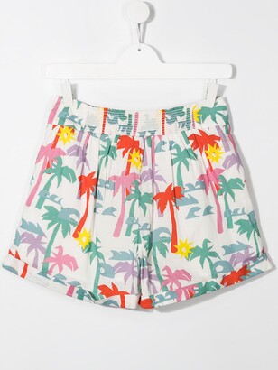 Stella McCartney Kids TEEN palm print shorts