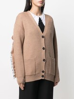 Thumbnail for your product : RED Valentino Ruffle Tulle Trim Cardigan