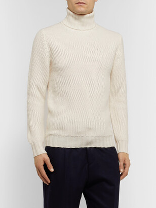 Beams Slim-Fit Honeycomb-Knit Merino Wool Rollneck Sweater - Men - White