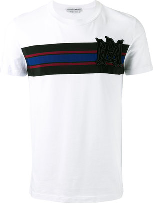 Alexander McQueen appliqué stripe T-shirt - men - Cotton - XS