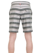 Thumbnail for your product : Thom Browne Anchor Striped Nylon Swimming Shorts