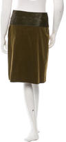 Thumbnail for your product : Nina Ricci Fur-Paneled Corduroy Skirt