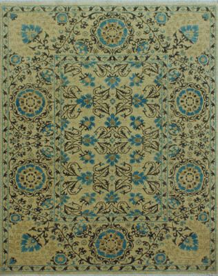 Isabelline One-of-a-Kind Abrego Hand-Knotted Ivory 8' x 9'10\