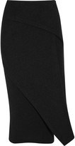Thumbnail for your product : Donna Karan Layered neoprene and jersey midi skirt