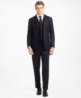 Thumbnail for your product : Brooks Brothers NAVY PLAID BELT LOOP Trousers