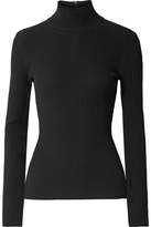 Thumbnail for your product : Michael Kors Collection - Ribbed Stretch-knit Turtleneck Sweater - Black
