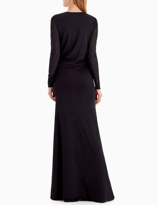 Jason Wu Collection Long-Sleeve Draped-Neckline Jersey Crepe Evening Gown