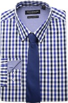 Thumbnail for your product : Nick Graham Men's Modern Fitted Multi Gingham Stretch Shirt with Solid tie