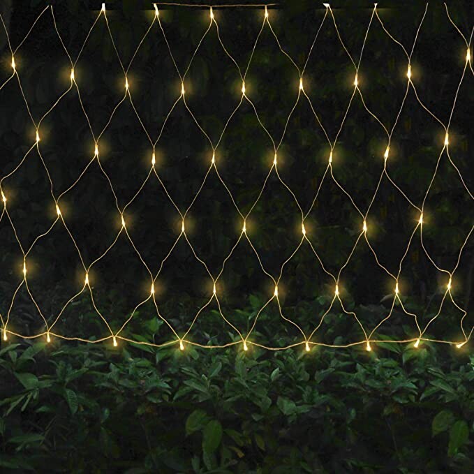 Oopswow Garden Net String Light Mesh Tree Light Outdoor String Light Twinkle Light 9.8ft x 6.6ft 192LED 8Mode for Tree wrap Lawn Backyard Indoor Christmas Decor (Warm White)