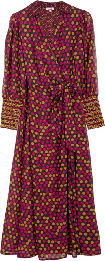 Niza Pink Alice Polka Dot Midi Dress