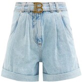 Thumbnail for your product : Balmain B-buckle High-rise Denim Shorts - Denim