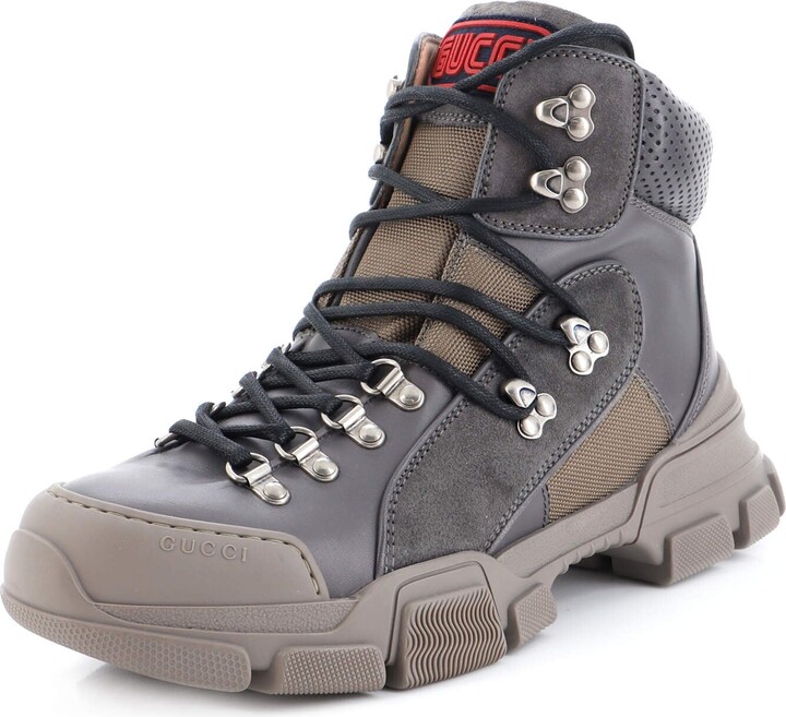 Gucci Flashtrek Hiking Boots Leather and Canvas - ShopStyle