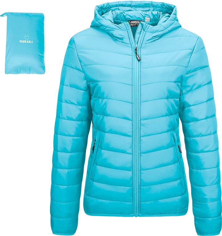Outdoor Ventures Women's Packable Lightweight Full-Zip Puffer Jacket with  Hood Quilted Winter Coat - ShopStyle