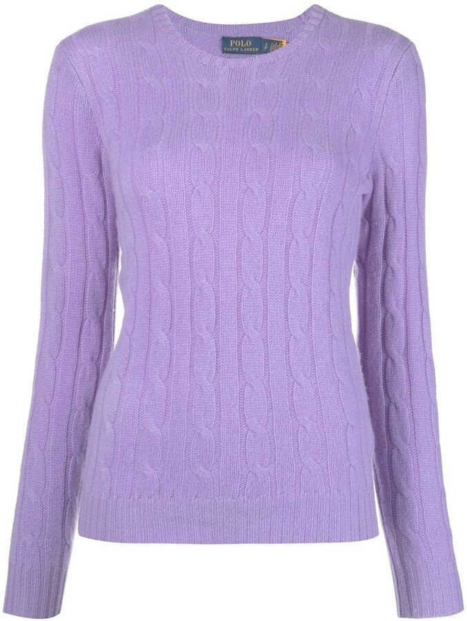 Purple pullover with cable designs Kleding Dameskleding Sweaters Pullovers 