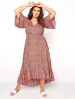 Thumbnail for your product : Yours Yours High Low Animal Print Hem Dress - Pink