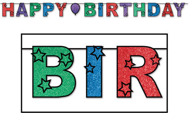 Beistle Glittered Happy Birthday Streamer