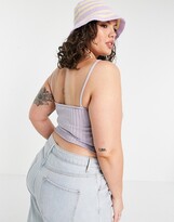 Thumbnail for your product : Collusion Plus Exclusive ribbed seamed cami top co-ord in lilac