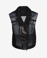 Thumbnail for your product : Ohne Titel Leather Mesh Combo Vest: Black