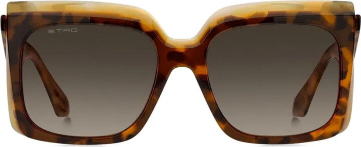 Etro Tortoiseshell Geometric Sunglasses
