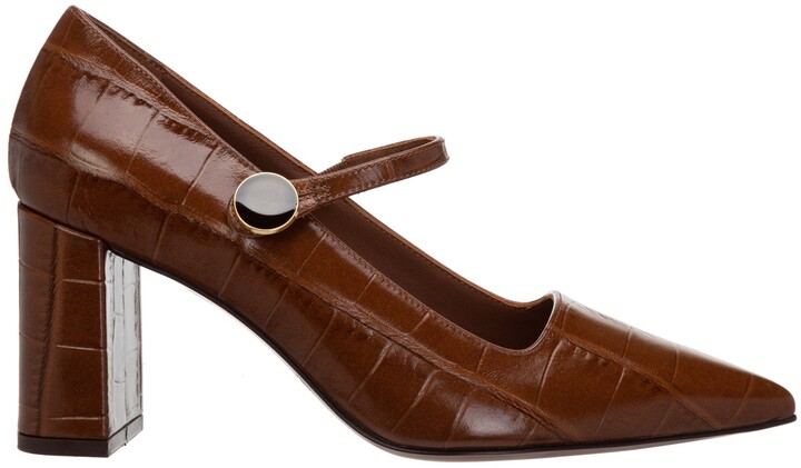 brown pumps block heel