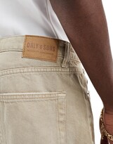 Thumbnail for your product : ONLY & SONS fade rigid loose fit jeans in beige