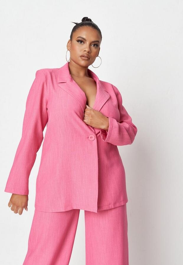 plus size linen blazer