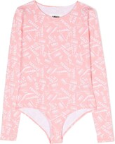 Thumbnail for your product : MM6 MAISON MARGIELA Kids TEEN all-over graphic print bodysuit