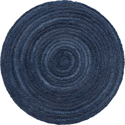 Rosecliff Heights Odon Southwestern Handmade Braided Jute/Sisal Area Rug in Blue