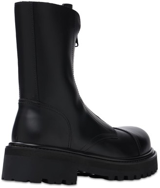 Vetements Zip-up Police Leather Ankle Boots