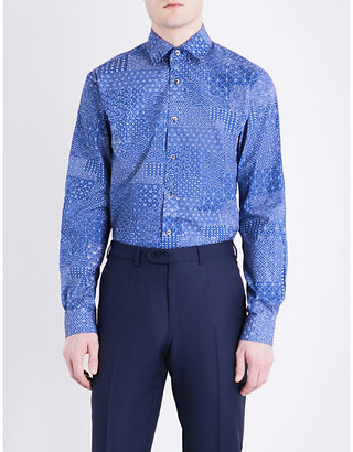 Duchamp Patchwork sketch tailored-fit cotton shirt