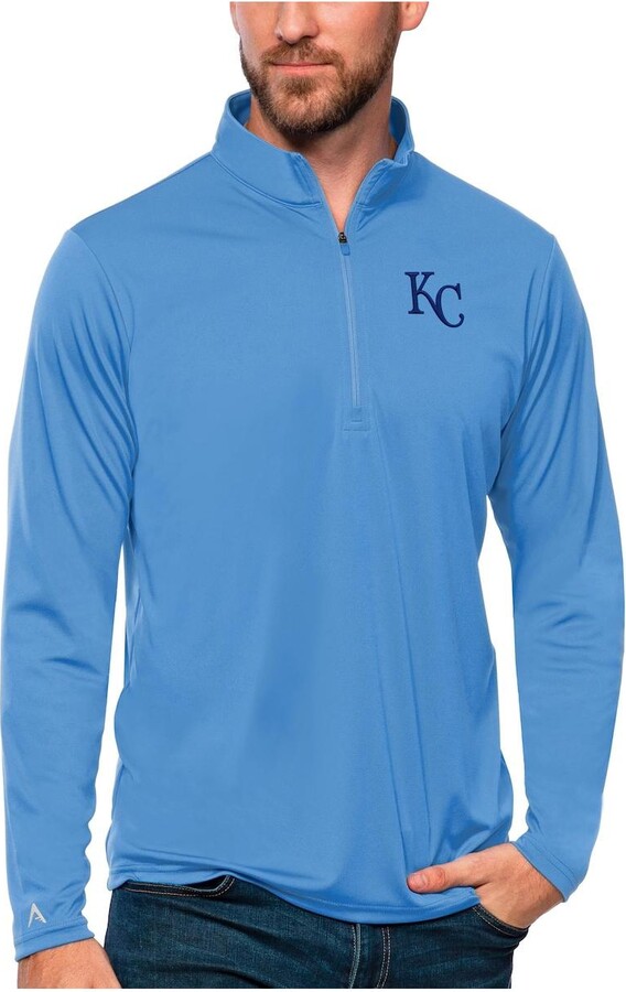 Antigua Men's Powder Blue Kansas City Royals Tribute Quarter-Zip Pullover Top