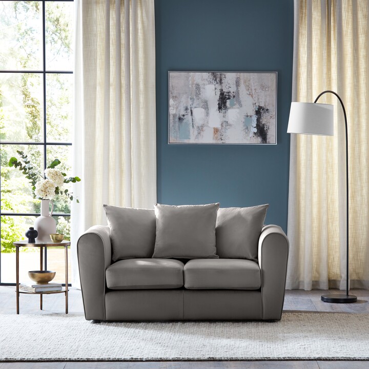 Dunelm Blake Opulent Velvet Curved Arm Quilted 2 Seater Sofa Opulent