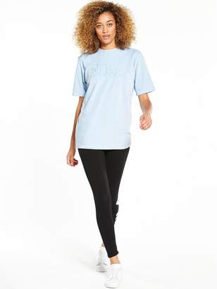 Fila Olivia Oversize Velour Logo T-Shirt - Blue