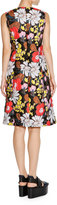 Thumbnail for your product : Marni Floral-Jacquard Sleeveless Dress, Black/Multi