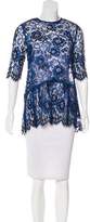 Thumbnail for your product : Lela Rose Semi-Sheer Lace Top