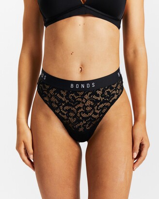 Bonds Women's Black Thongs & G-Strings - Intimately Lace Hi Gee - Size 8 at  The Iconic - ShopStyle