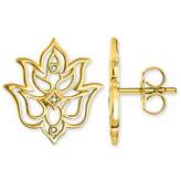 Thumbnail for your product : Thomas Sabo Glam & Soul Yellow Gold Cut-Out Lotus Diamond Ear