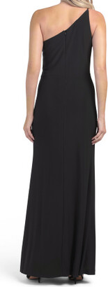 Xscape Evenings Made In Usa One Shoulder Gown With Front Slit