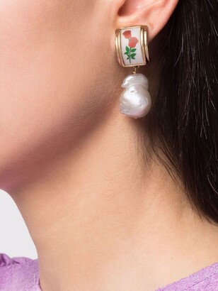 Safsafu Rose clip-on earrings