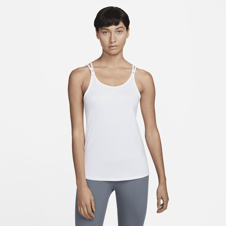 Nike Women's Dri-FIT One Luxe Slim Fit Strappy Tank Top in White